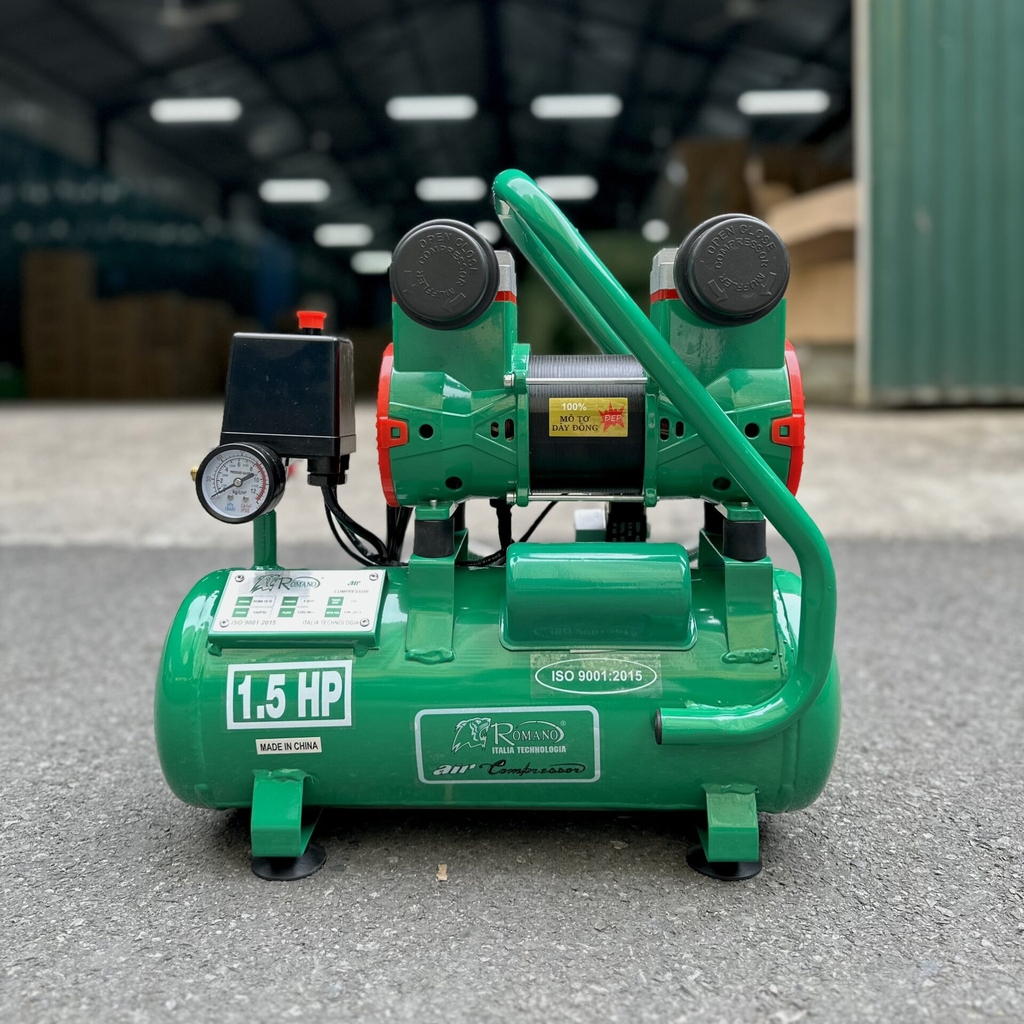 Máy Nén Khí Không Dầu 1.5HP Romano ROMA15-12 12L Lên Hơi Nhanh