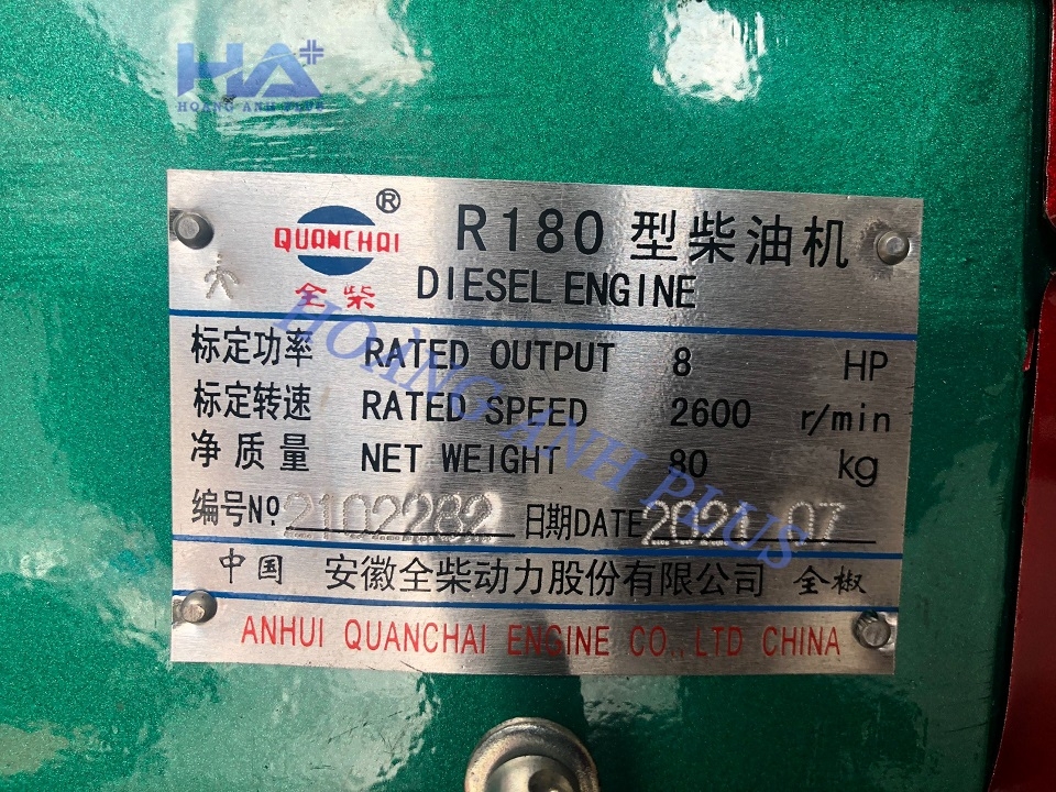 Máy Nổ Dầu Quantrai 8HP QT R180 (D8 Nước)