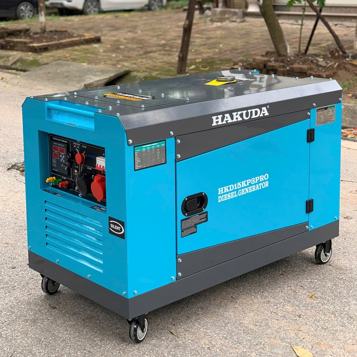 Máy Phát Điện 15KW 3 Pha Chạy Dầu Hakuda HKD15KP3PRO Siêu Cách Âm