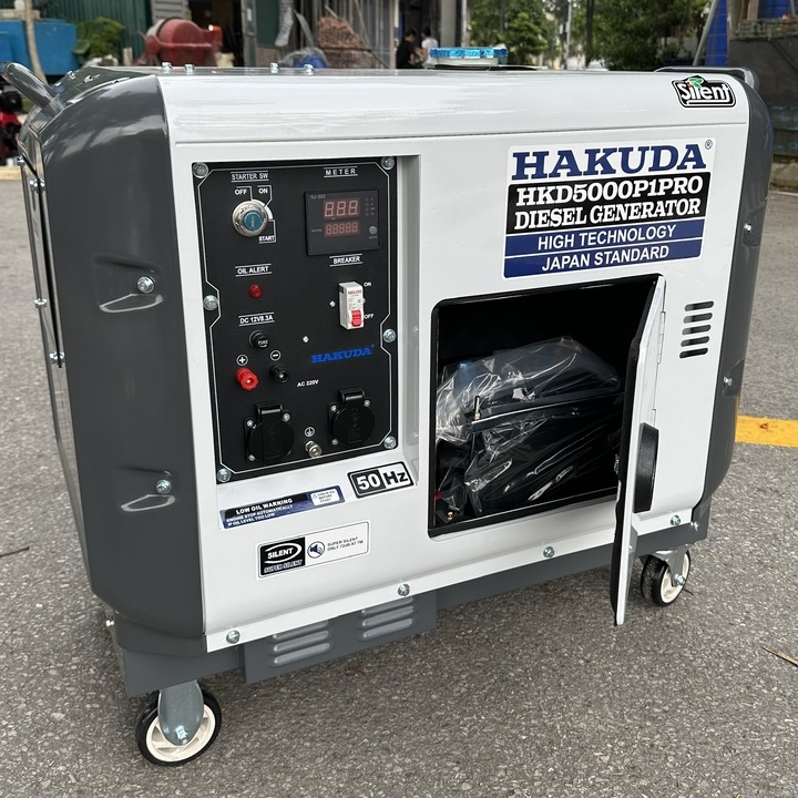 Máy Phát Điện 5KW Chạy Dầu Hakuda HKD5000P1PRO Siêu Cách Âm