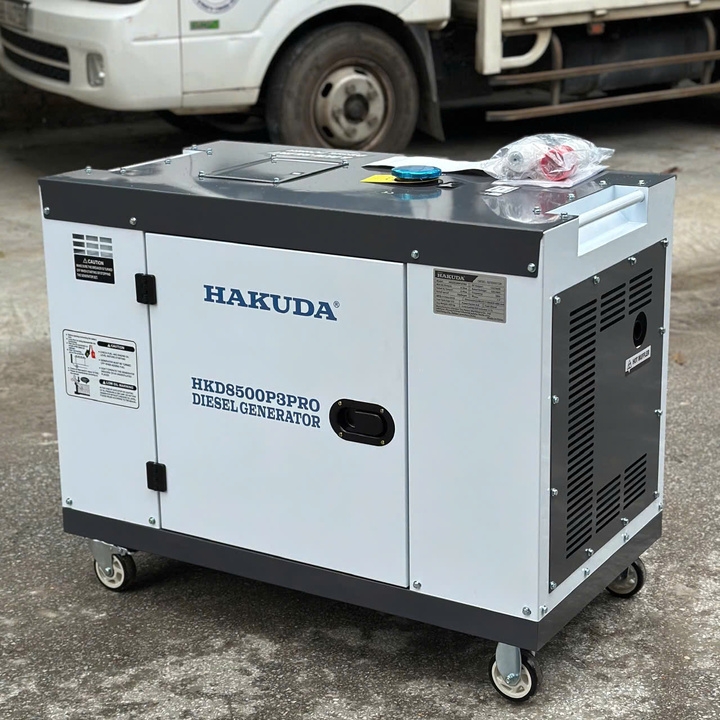 Máy Phát Điện Chạy Dầu 8KW Hakuda HKD8500P3PRO 3 Pha Siêu Cách Âm