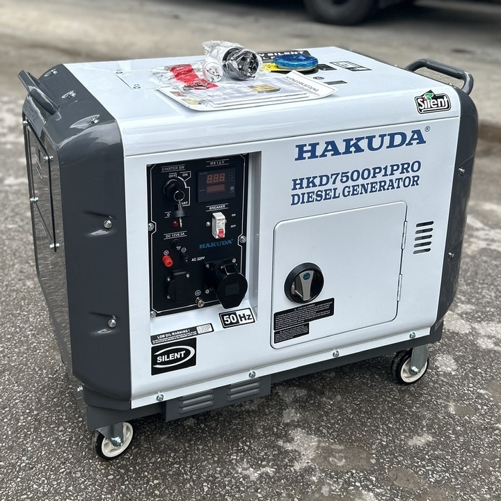 Máy Phát Điện Chạy Dầu 7KW Hakuda HKD7500P1PRO Siêu Cách Âm