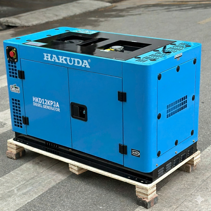 Máy Phát Điện Hakuda 12Kw Chạy Dầu HKD12KP3A 3Pha Siêu Cách Âm