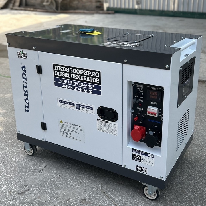 Máy Phát Điện Chạy Dầu 8KW Hakuda HKD8500P3PRO 3 Pha Siêu Cách Âm