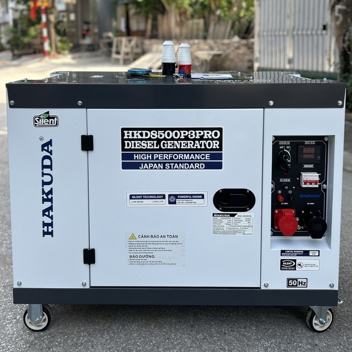 Máy Phát Điện Chạy Dầu 8KW Hakuda HKD8500P3PRO 3 Pha Siêu Cách Âm