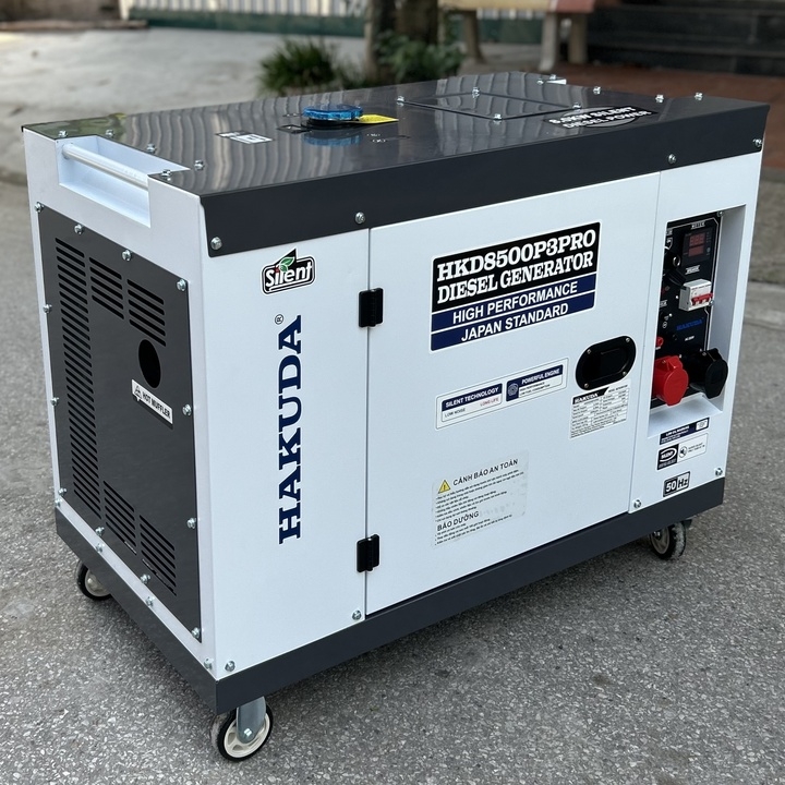 Máy Phát Điện Chạy Dầu 8KW Hakuda HKD8500P3PRO 3 Pha Siêu Cách Âm