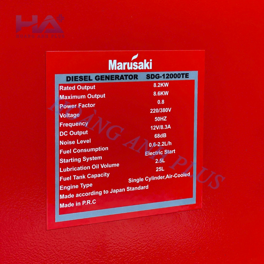 Máy Phát Điện Chạy Dầu Marusaki 8.6Kw SDG-12000TE 3 Pha