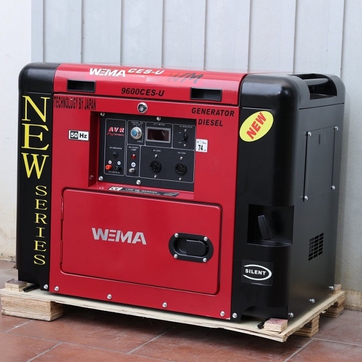 Máy Phát Điện Chạy Dầu Wema 7Kw WM9600CES-U Siêu Cách Âm