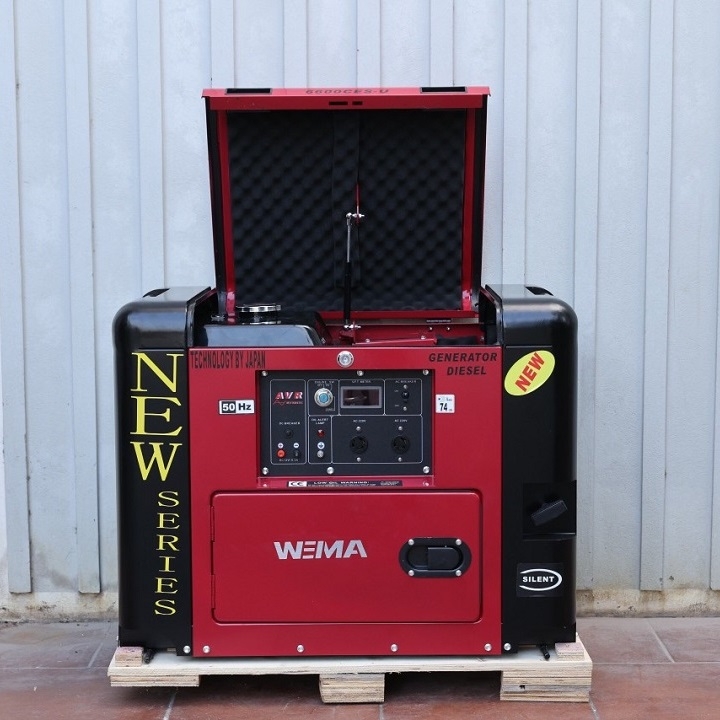 Máy Phát Điện Chạy Dầu Wema 7Kw WM9600CES-U Siêu Cách Âm