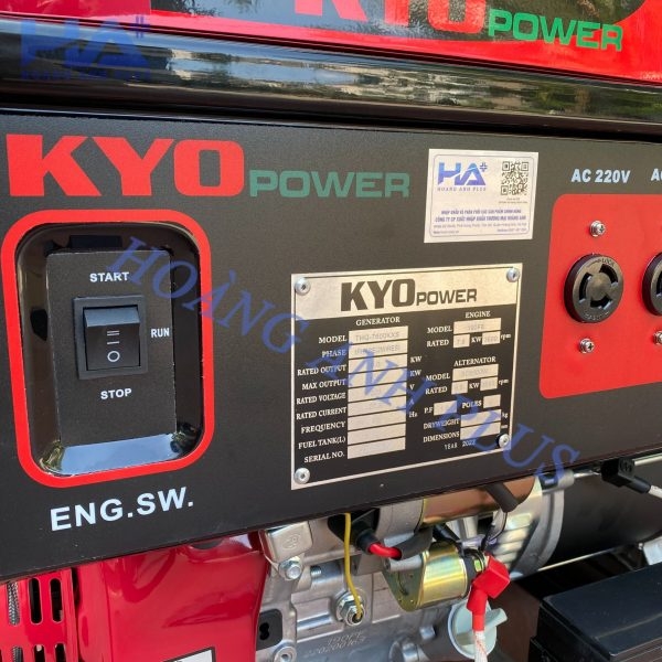 Máy Phát Điện Chạy Xăng 6KW Kyo Power THG7600KXS Có Đề
