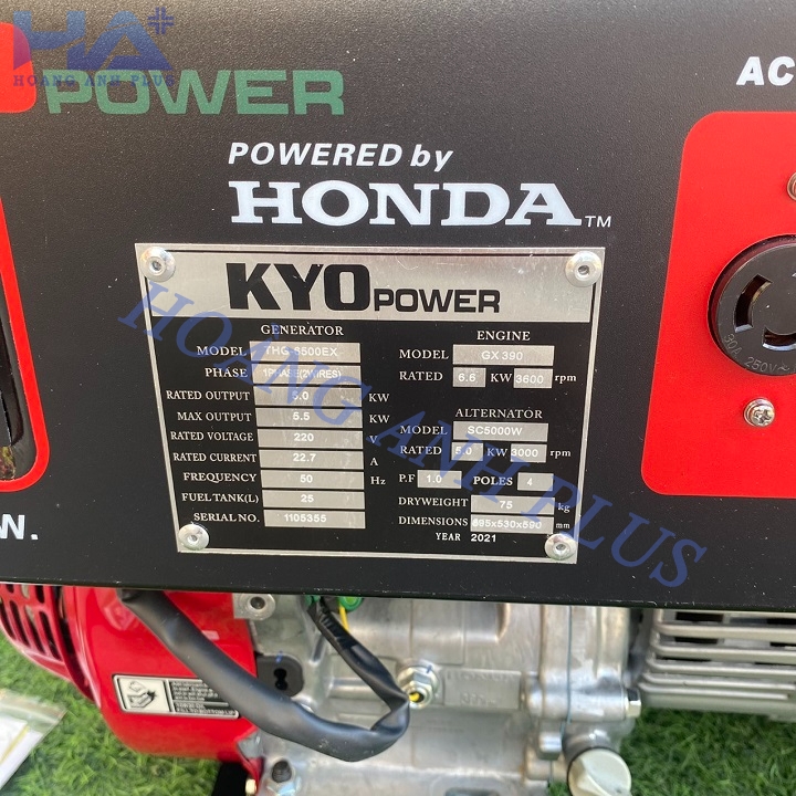 Máy Phát Điện Chạy Xăng Honda Kyo Power 5Kw THG6500EX