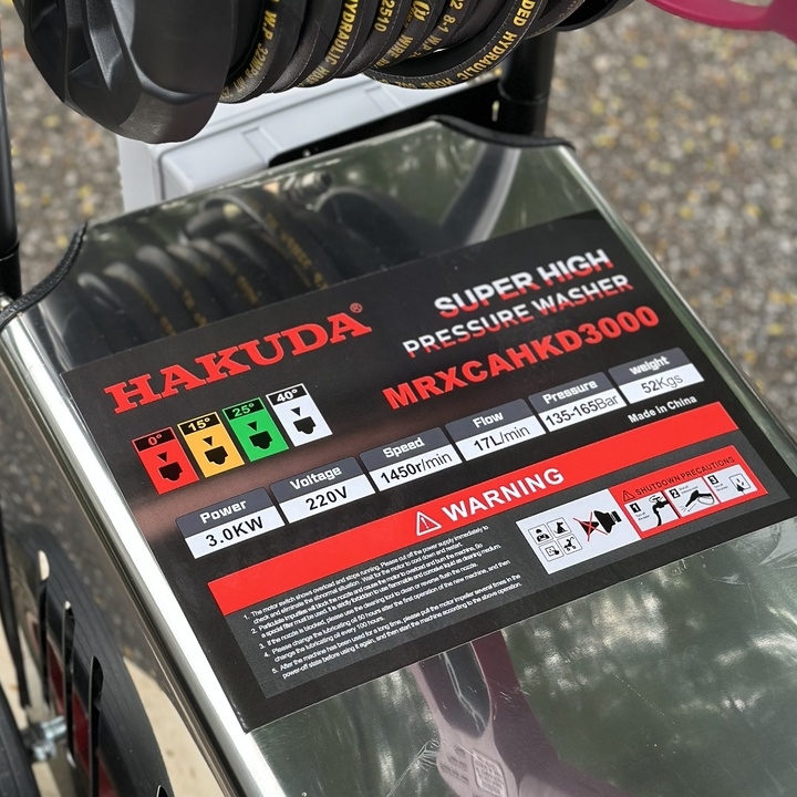 Máy Rửa Xe Công Nghiệp Hakuda 3KW MRXCAHKD3000 Piston Sứ