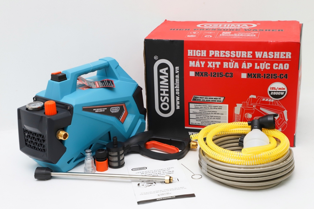 Máy Rửa Xe Oshima 2800W Chỉnh Áp MRX 1215-C4