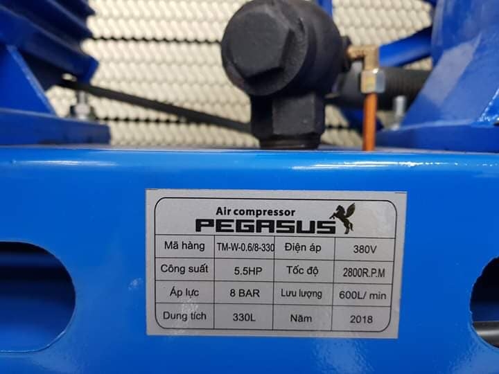 Máy Nén Khí Dây Đai Pegasus 5.5HP 330L TM-V-0.6/8-330L 3 Pha