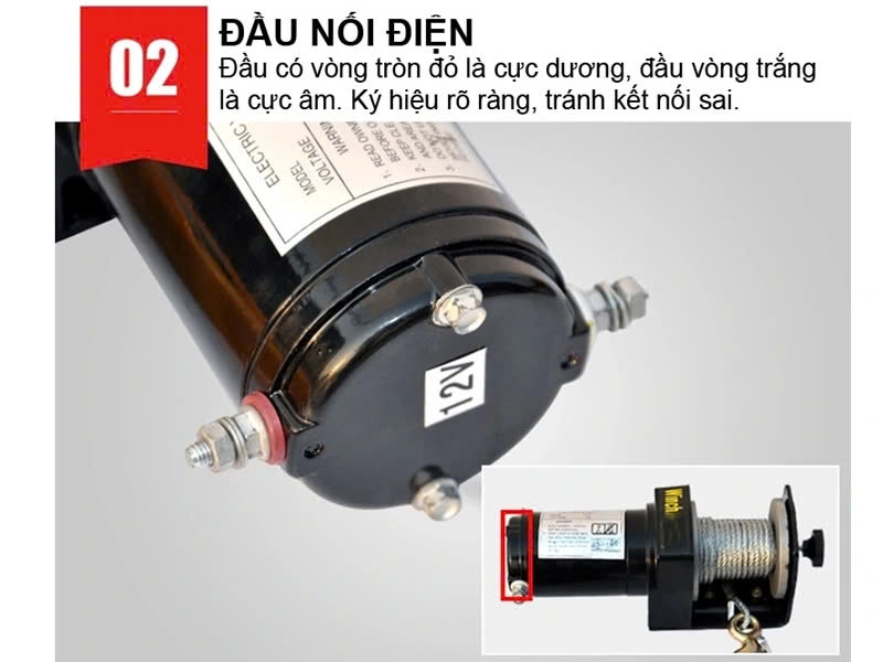 Tời Điện Kéo Xe Kenbo ATV 2000LBS-12V Không Có Tay Điều Khiển