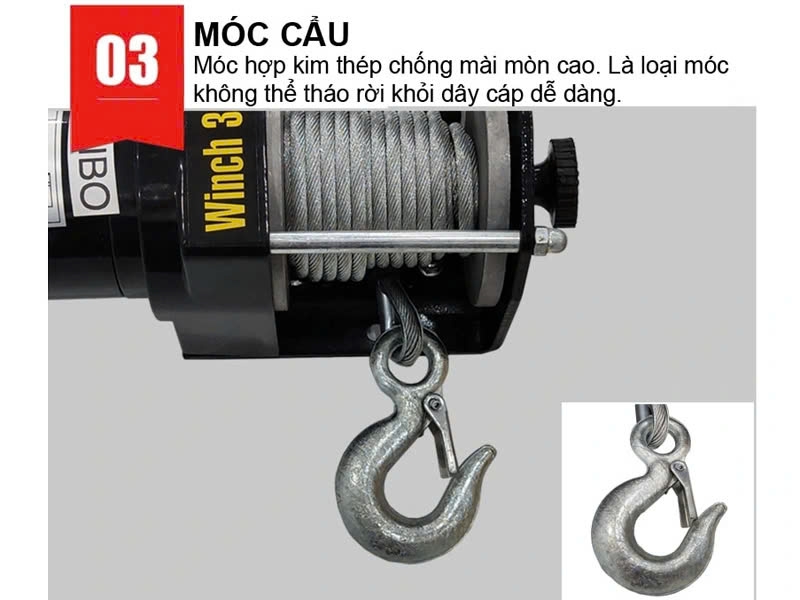 Tời Điện Kéo Xe Kenbo ATV 2000LBS-24V Không Có Tay Điều Khiển