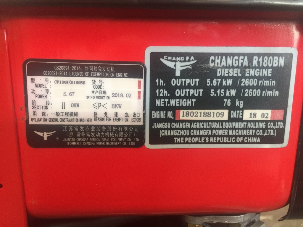 Máy Nổ Động Cơ Dầu Changfa 8HP CF R180BN (D8 Gió Đèn)