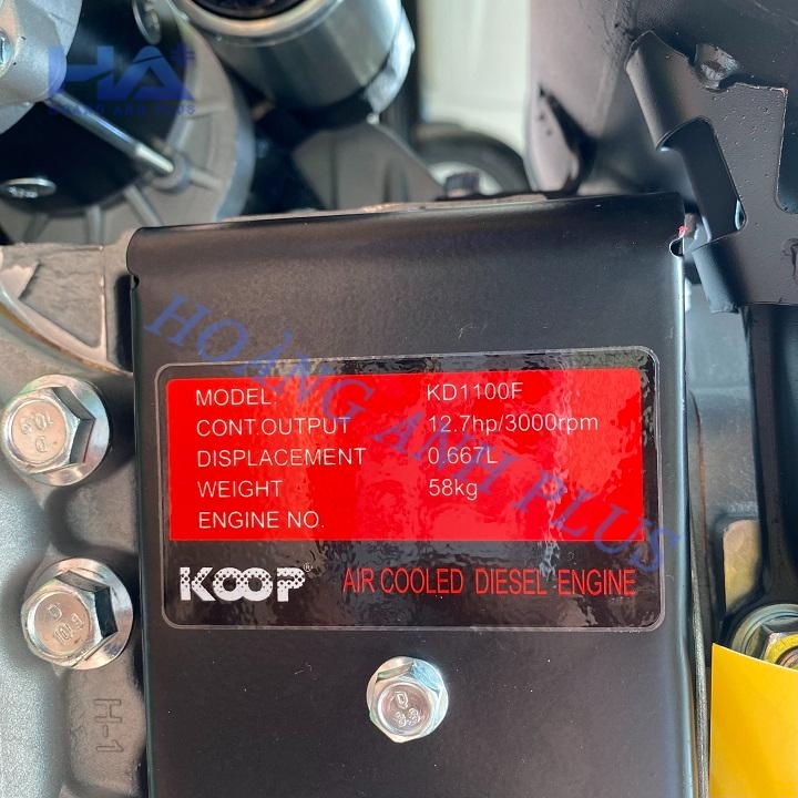 Máy Nổ – Động Cơ Dầu Koop 12.7HP KD1100F Có Đề