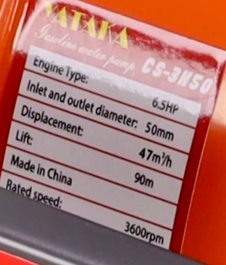 Máy Bơm Nước Cứu Hoả 6.5HP Chạy Xăng Yataka CS-3H50