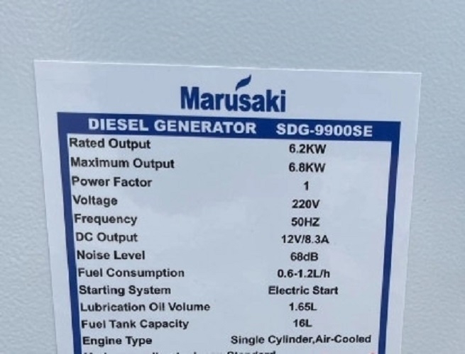 Máy Phát Điện Chạy Dầu Marusaki 6.8Kw SDG-9900SE