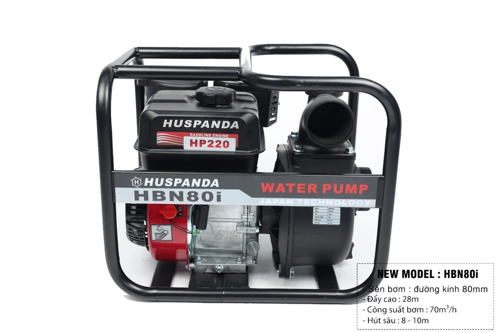 Máy Bơm Nước Chạy Xăng Cao Áp 7.5HP Huspanda HBN 80I