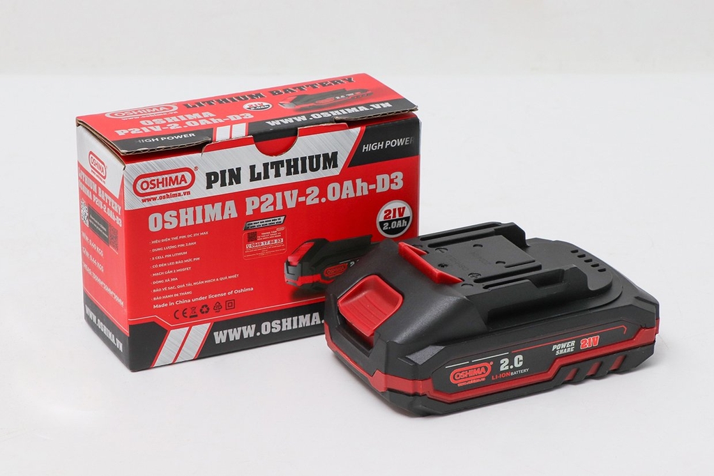Pin Lithium Oshima P21V-2.0Ah D3
