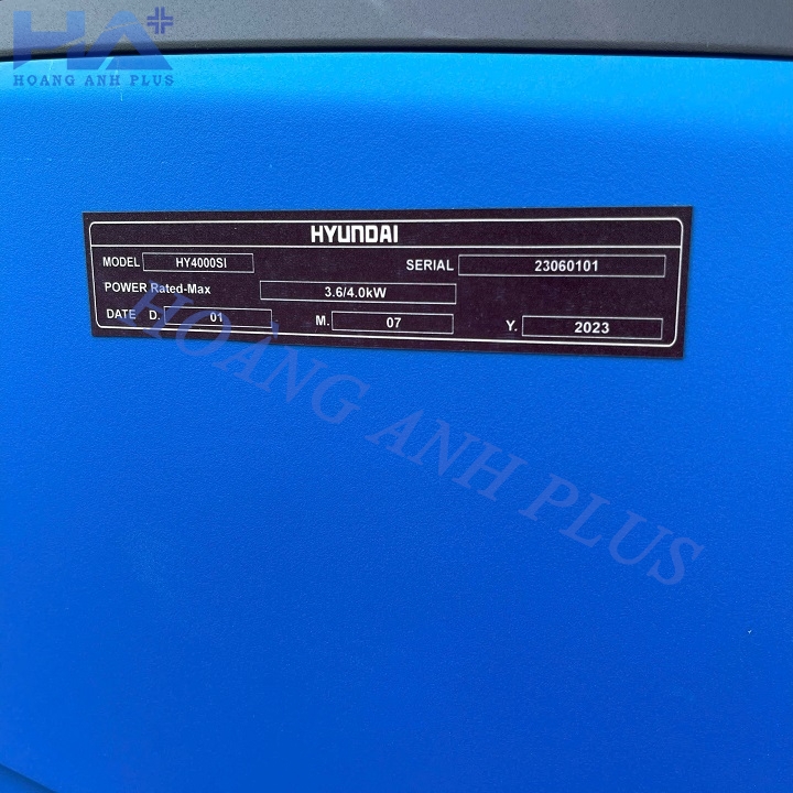 Máy Phát Điện Chạy Xăng Hyundai 4Kw HY4000SI Inverter Siêu Cách Âm