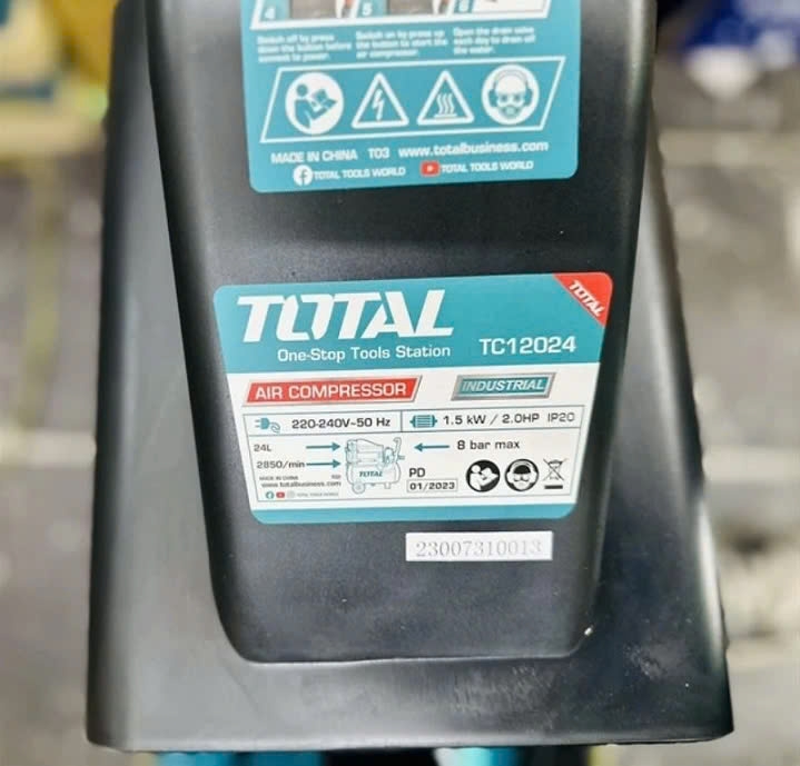 Máy Nén Khí Có Dầu Total 2Hp 24L TC12024