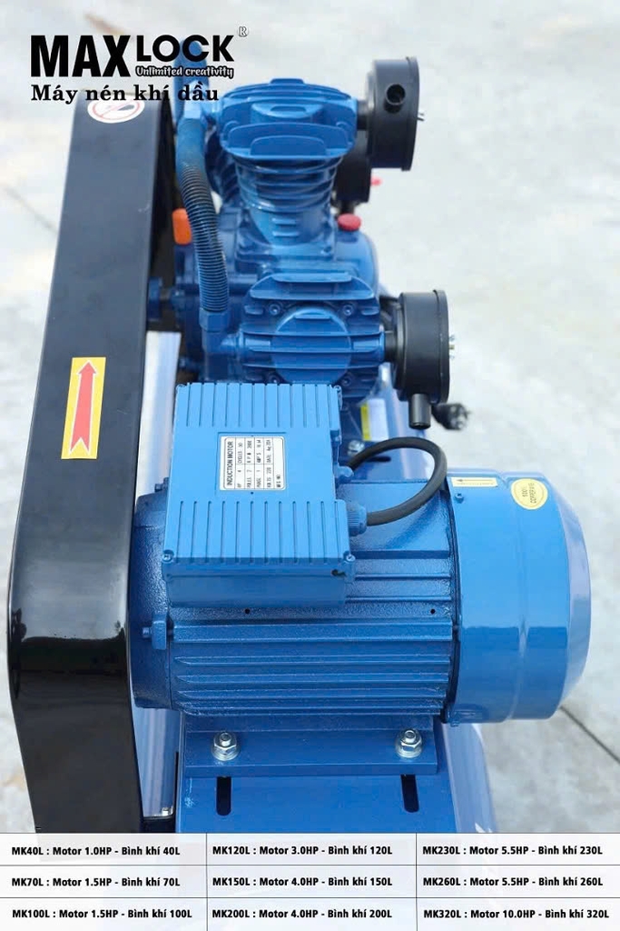 Máy Nén Khí Dây Đai MAXLOCK MK150L 4HP 150L