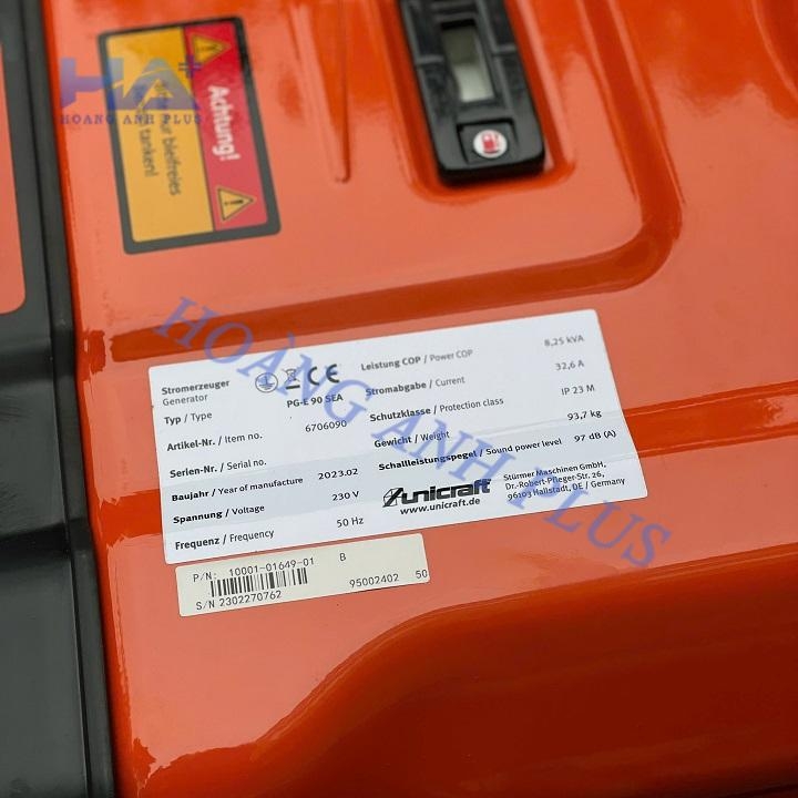 Máy Phát Điện Chạy Xăng Unicraft 8KVA PGE90SEA