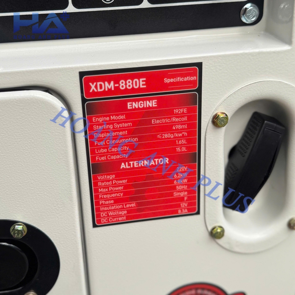 Máy Phát Điện Chạy Dầu Mactool 6Kw XDM-880E 1 Pha