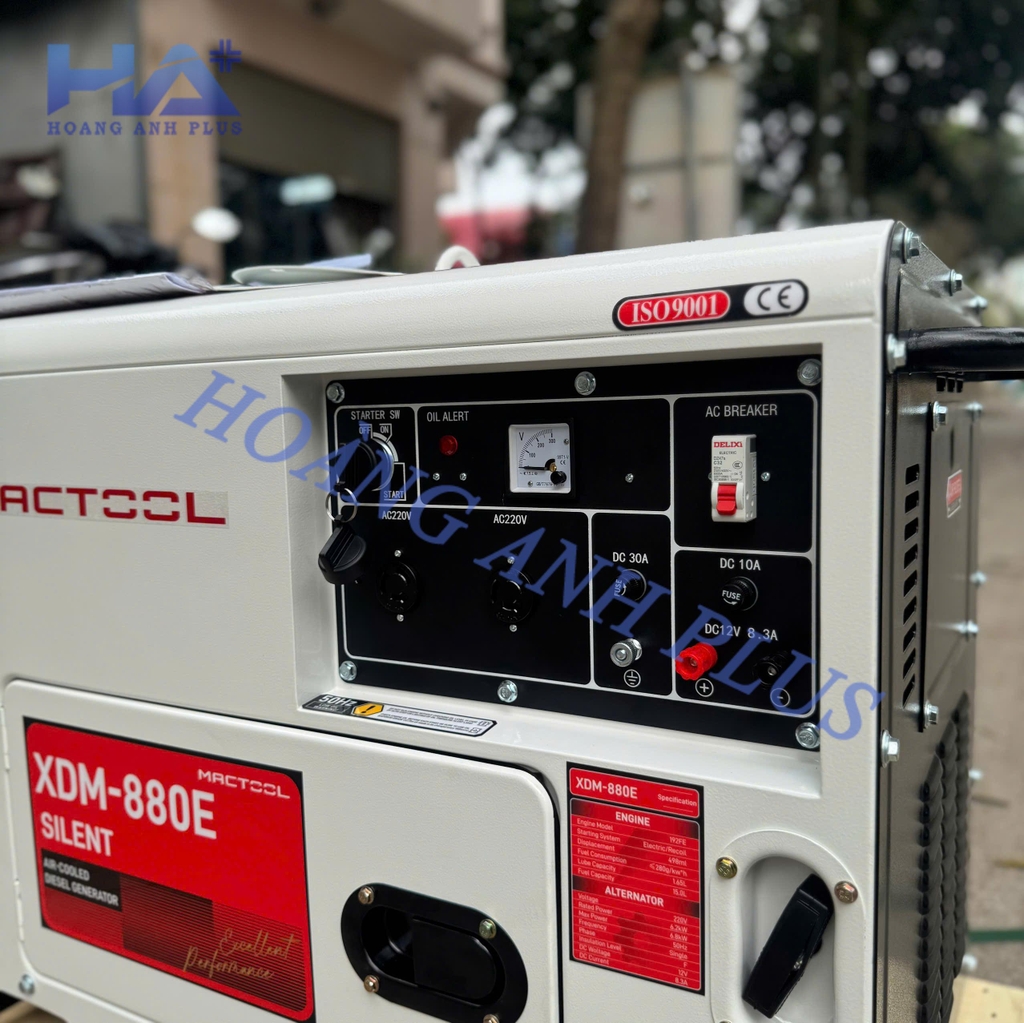 Máy Phát Điện Chạy Dầu Mactool 6Kw XDM-880E 1 Pha