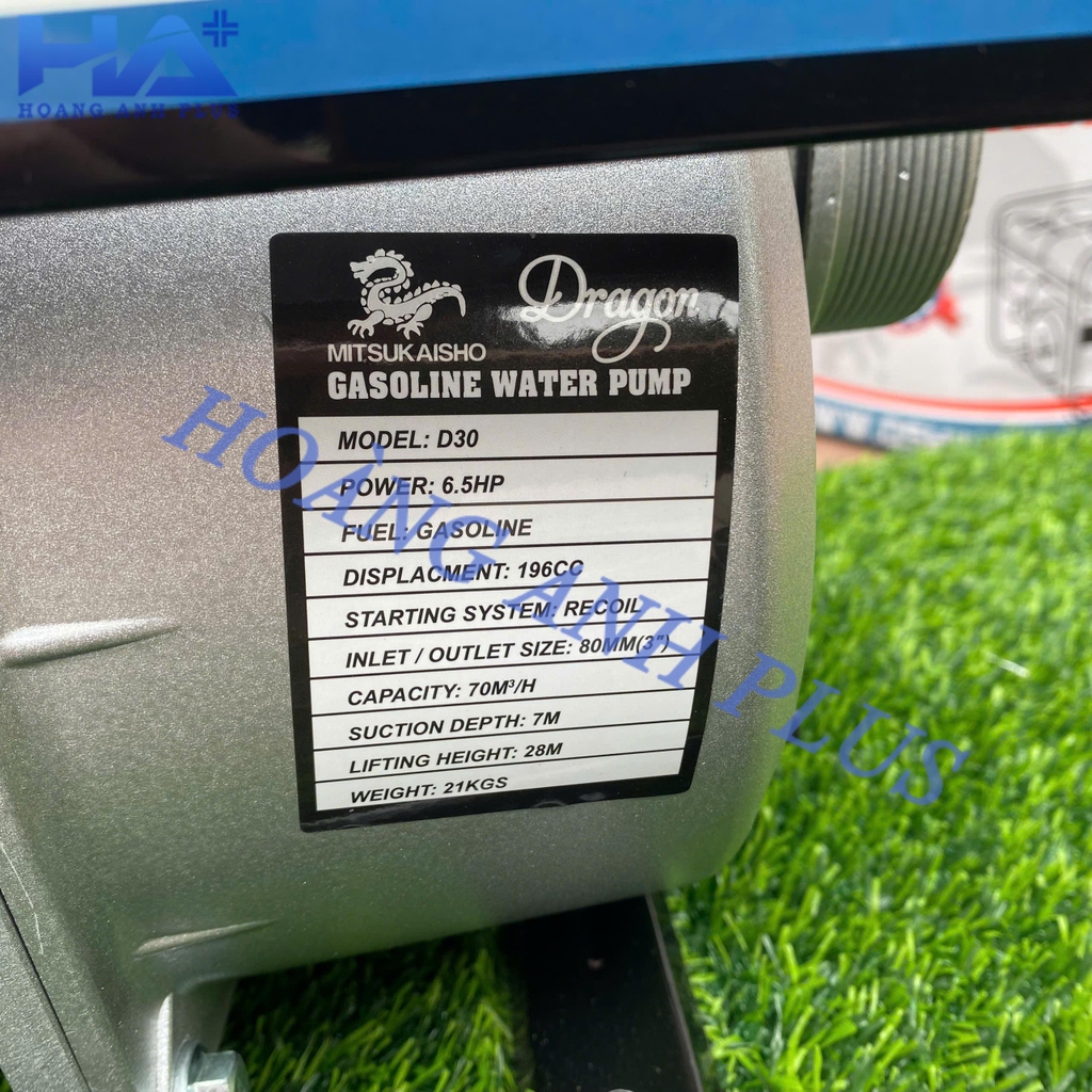 Máy Bơm Nước Chạy Xăng Dragon 6.5HP D30