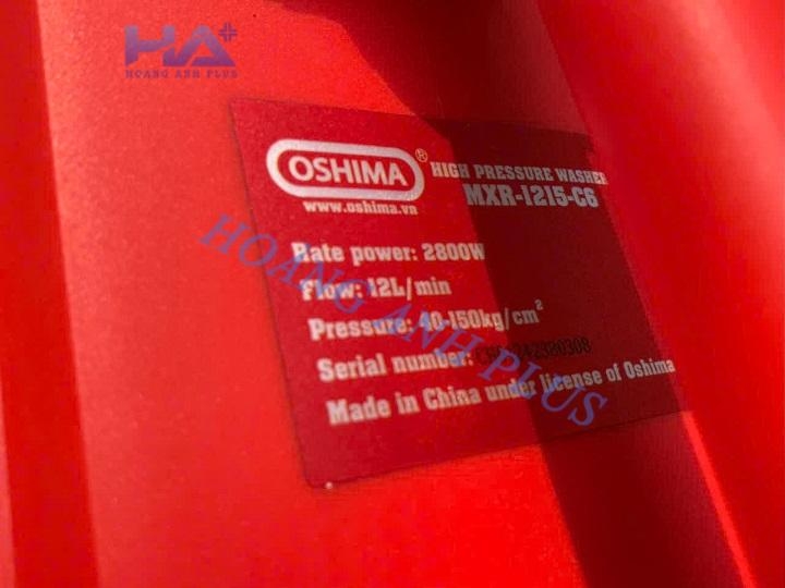 Máy Rửa Xe Oshima 2800W MRX 1215-C6 Có Chỉnh Áp