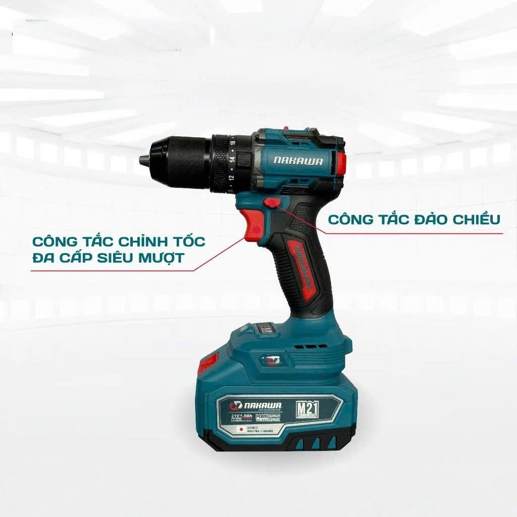 Máy Khoan Dùng Pin 3 Chức Năng 21V Nakawa NK-KM2113/70Pro