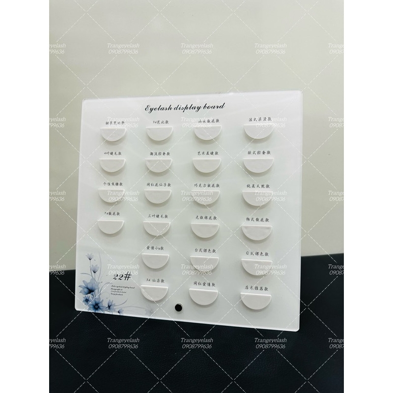 BẢNG MICA TRƯNG BÀY LÔNG MI NỐI, LÔNG MI MAKE UP