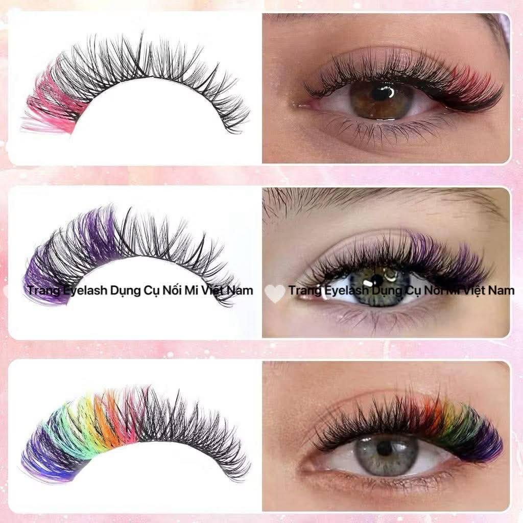 Mi chùm Màu Cluster color 120 Cụm Cong 3D, Mix Màu Hỗ Trợ Trang Điểm, Makeup, Nối Mi