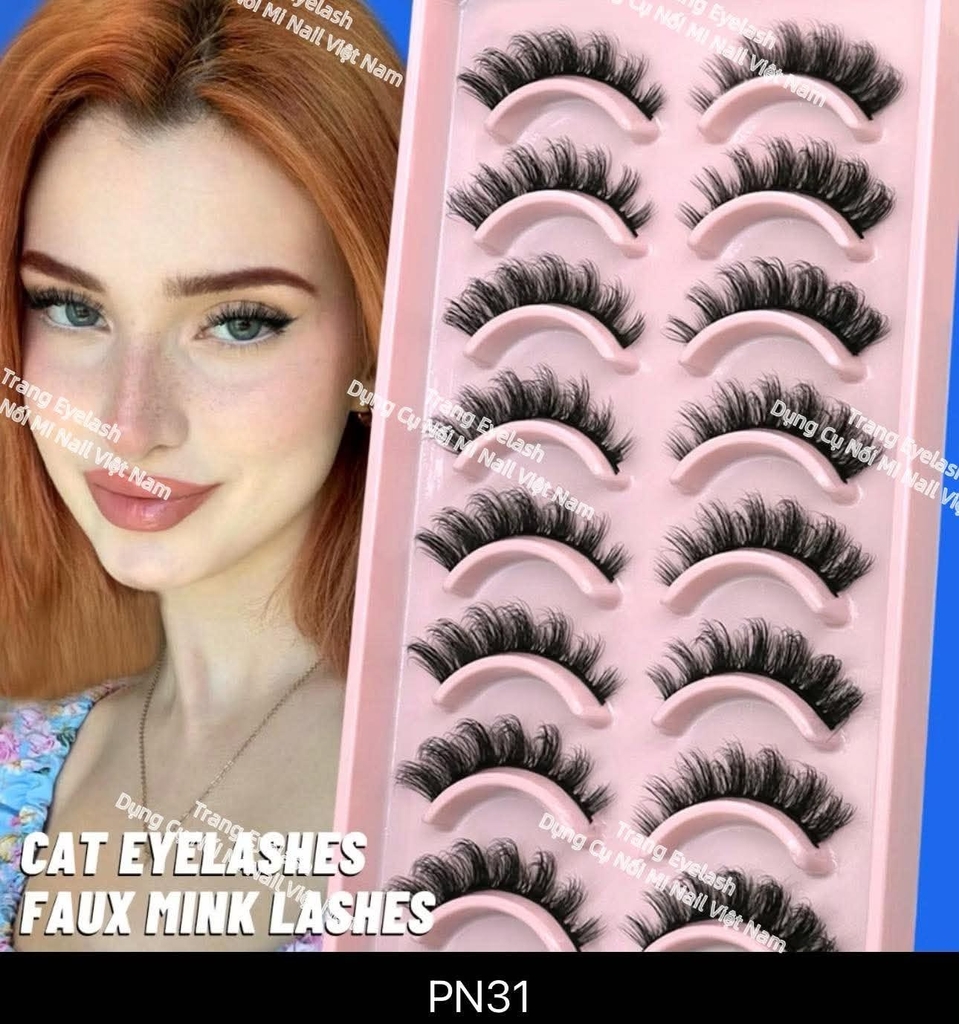 Lông mi Strip Lashes hot trend ( Natural False Eyelashes Cat Eye Lashes Strips Invisible Band Fake Mink Strip Lash Wispy Thin Clear Band Cateye Eye Lash Pack Full Volume Medium Length 8-18mm)