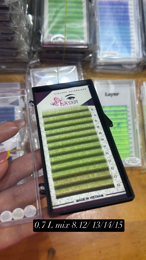 LÔNG MI TONE MÀU XANH CÁC LOẠI- COLOR LASH COLLECTION
