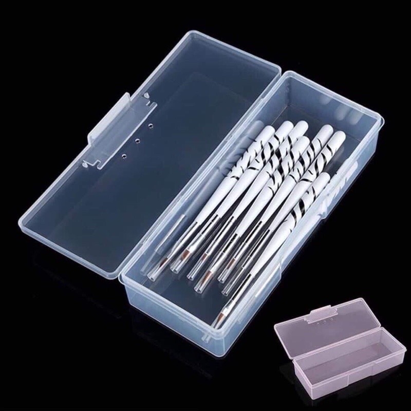 Hộp nhựa dùng để đựng cọ vẽ nail, bút, dũa, dụng cụ - Rất đa năng