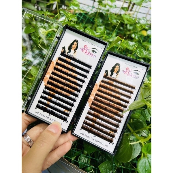 {New}Lông mi Dưới màu đen và nâu 0.07 0.10 mix 6-9mm dùng nối mi dưới, mi siêu tự nhiên, mi Baby hoặc nối chân mày