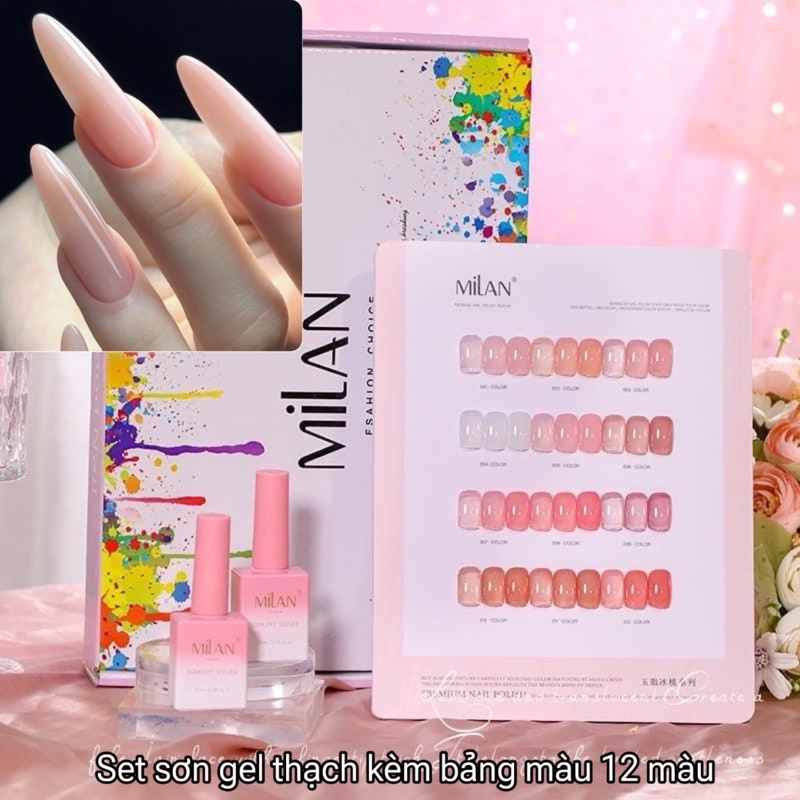 Set sơn gel thạch kèm bảng màu 12 màu