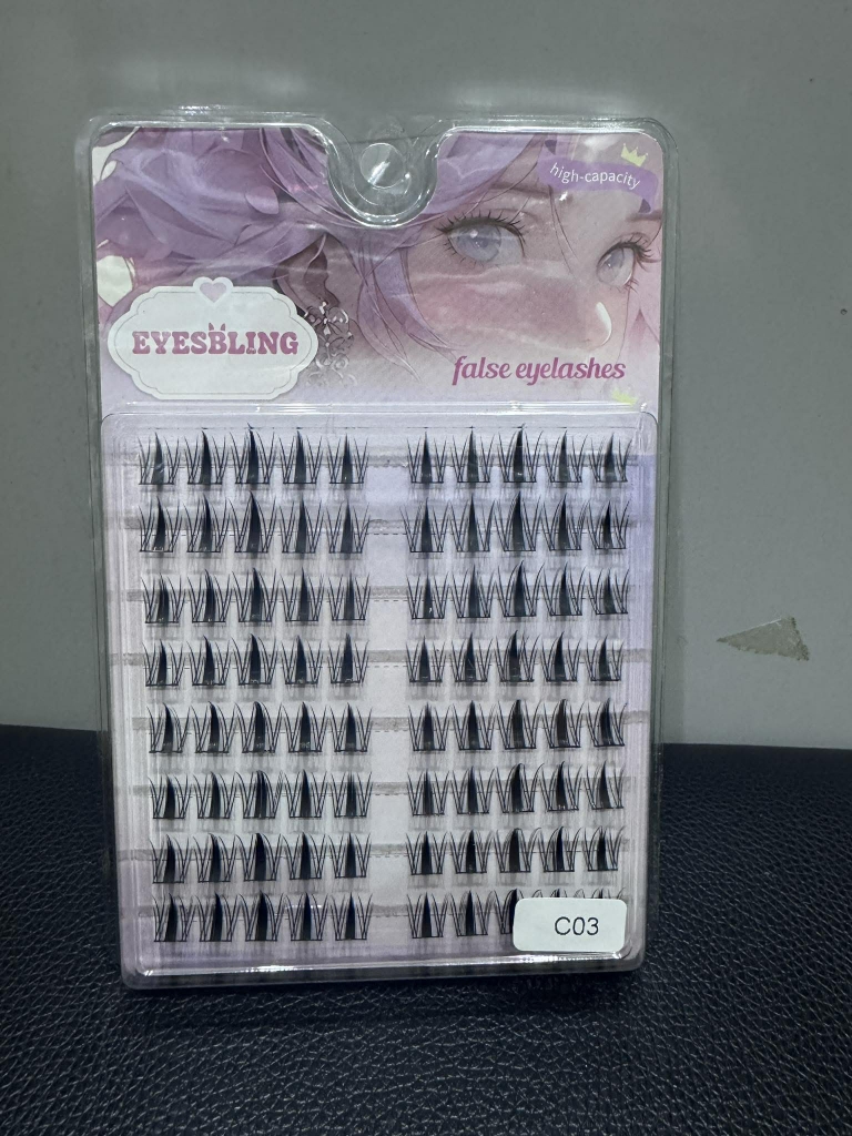 Mi chùm cluster Anime, mi cụm makeup truyền thống không có keo dưới gốc