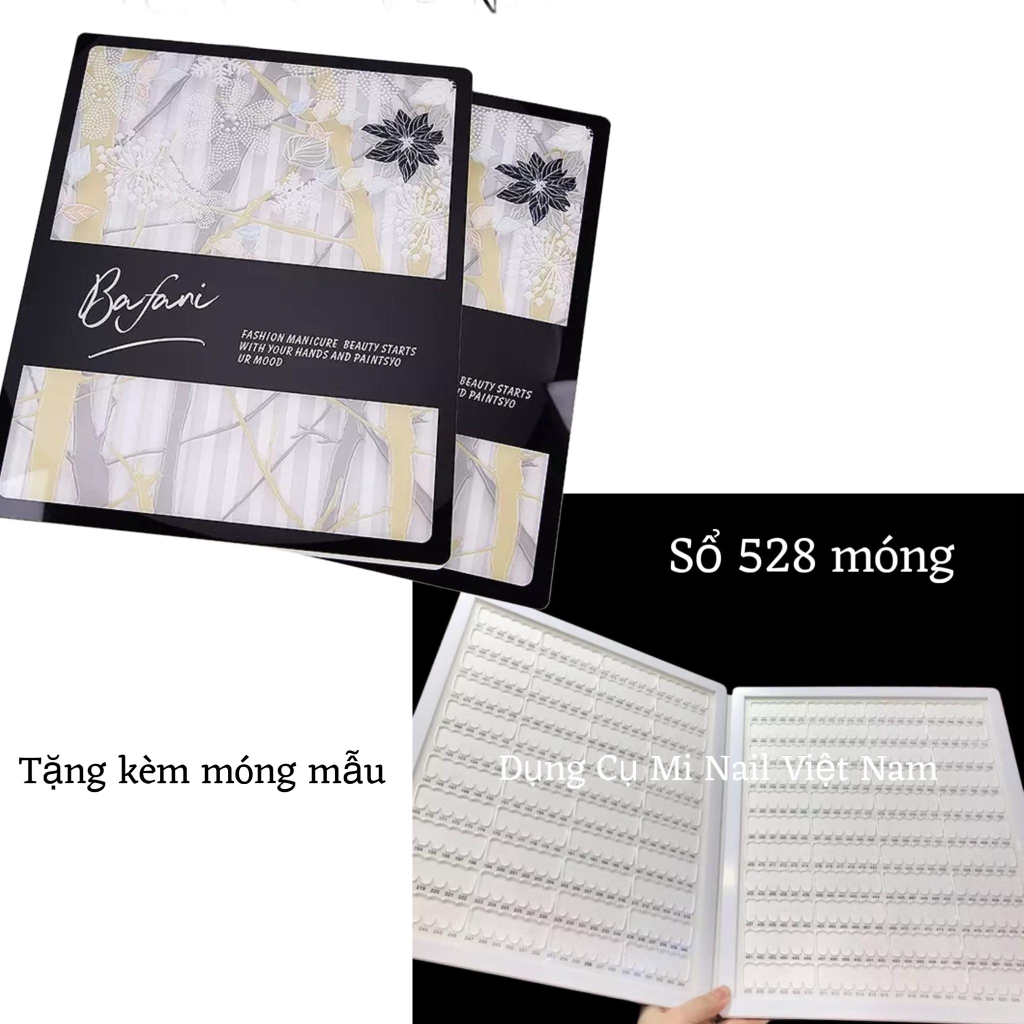 Sổ trưng bày bảng màu móng Nail 528 móng ( Tặng kèm móng )