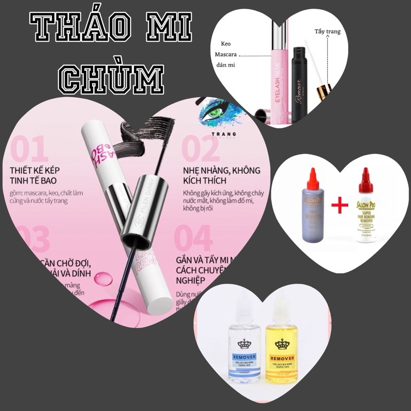 ￼Các loại keo dán cho mi chùm, keo tạm thời ( make up) và keo cố định ( keo nối mi ), tháo mi chùm Cluster Lashes