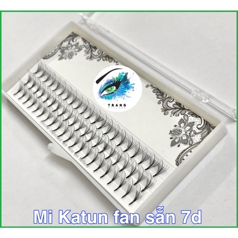 ￼Lông Mi Trụ Katun Cao Cấp - Mi Wispy 5D 7D Độ Cong C D - Mi Fan Sẵn Katun