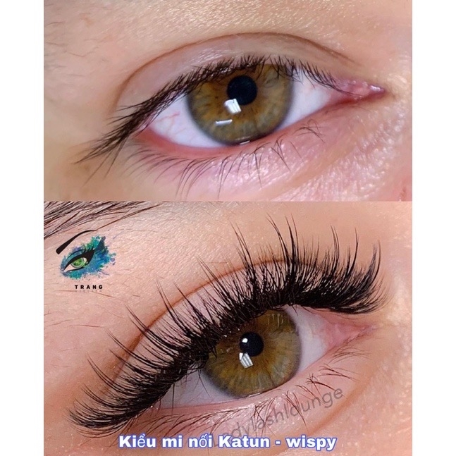 ￼Lông Mi Trụ Katun Cao Cấp - Mi Wispy 5D 7D Độ Cong C D - Mi Fan Sẵn Katun