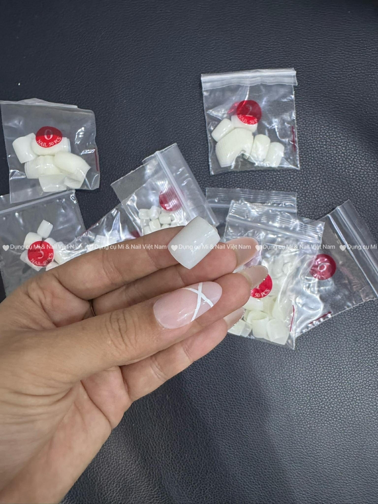 Móng chân úp vuông ngắn , móng chân đủ size 0-9, móng giả gắn chân