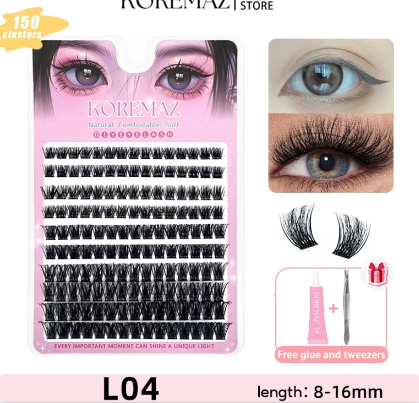 Hộp Lông Mi Giả Makeup Mi chùm Cluster 10 Hàng 9-16mm Có Thể Tái Sử Dụng nhiên cho người mới trang điểm dễ gắn