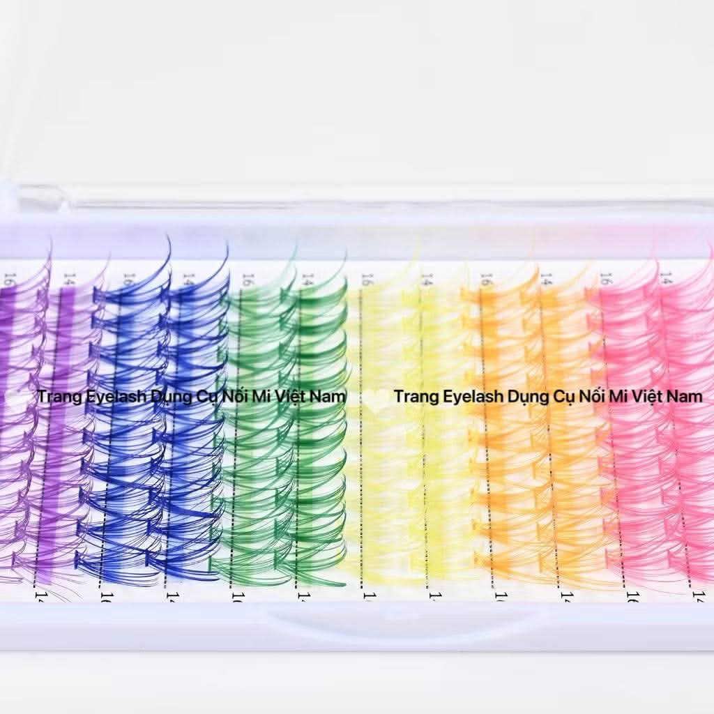 Mi chùm Màu Cluster color 120 Cụm Cong 3D, Mix Màu Hỗ Trợ Trang Điểm, Makeup, Nối Mi